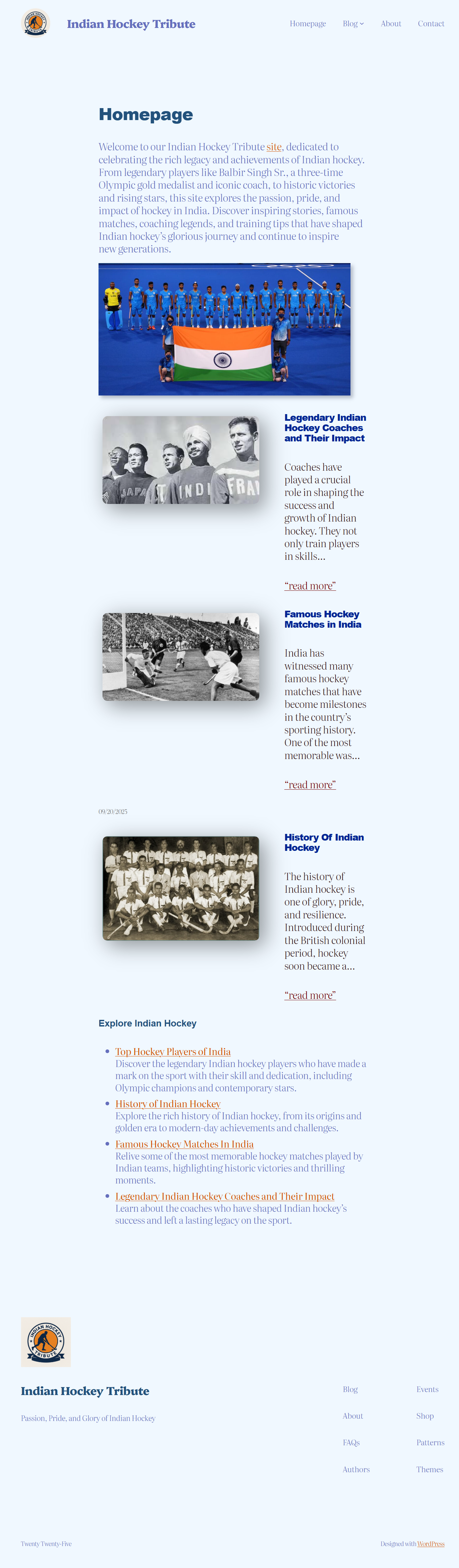 Indian Hockey Tribute Project